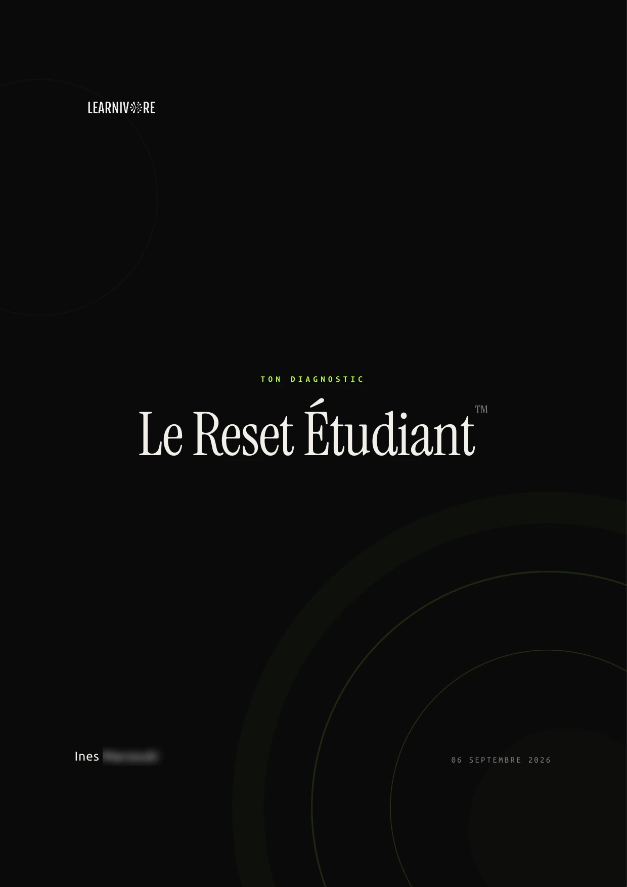 La couverture d’un plan vraiment personnalisé, au prénom de l’étudiante et daté du jour