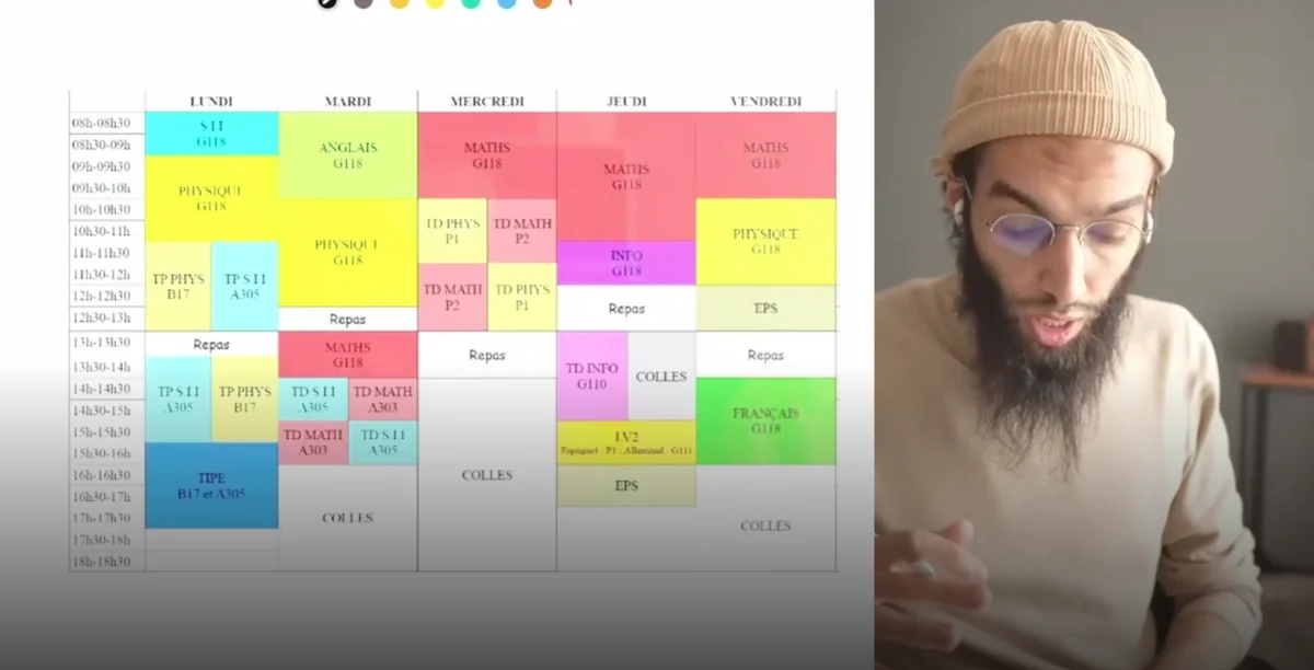 Un emploi du temps de prépa décortiqué à l’écran